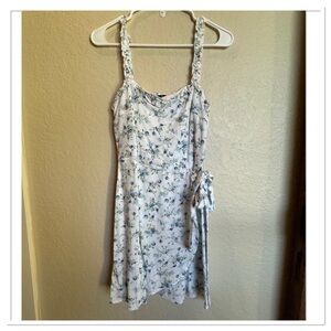 Trixxi Floral Mini Dress - White and Blue